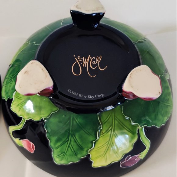 J McCall Blue Sky Icing on the Cake Footed Covered Candy Dish 2004 Signed - Picture 5 of 6